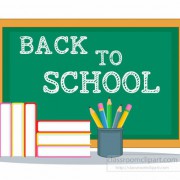 School Chalkboard And Books Back To School Clipart