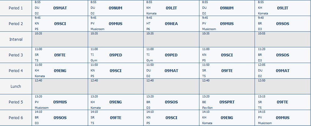 Timetable 2